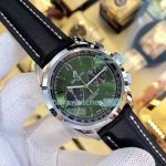 Copy Breitling Premier B01 Chronograph 42 Watch Green Dial Black Leather